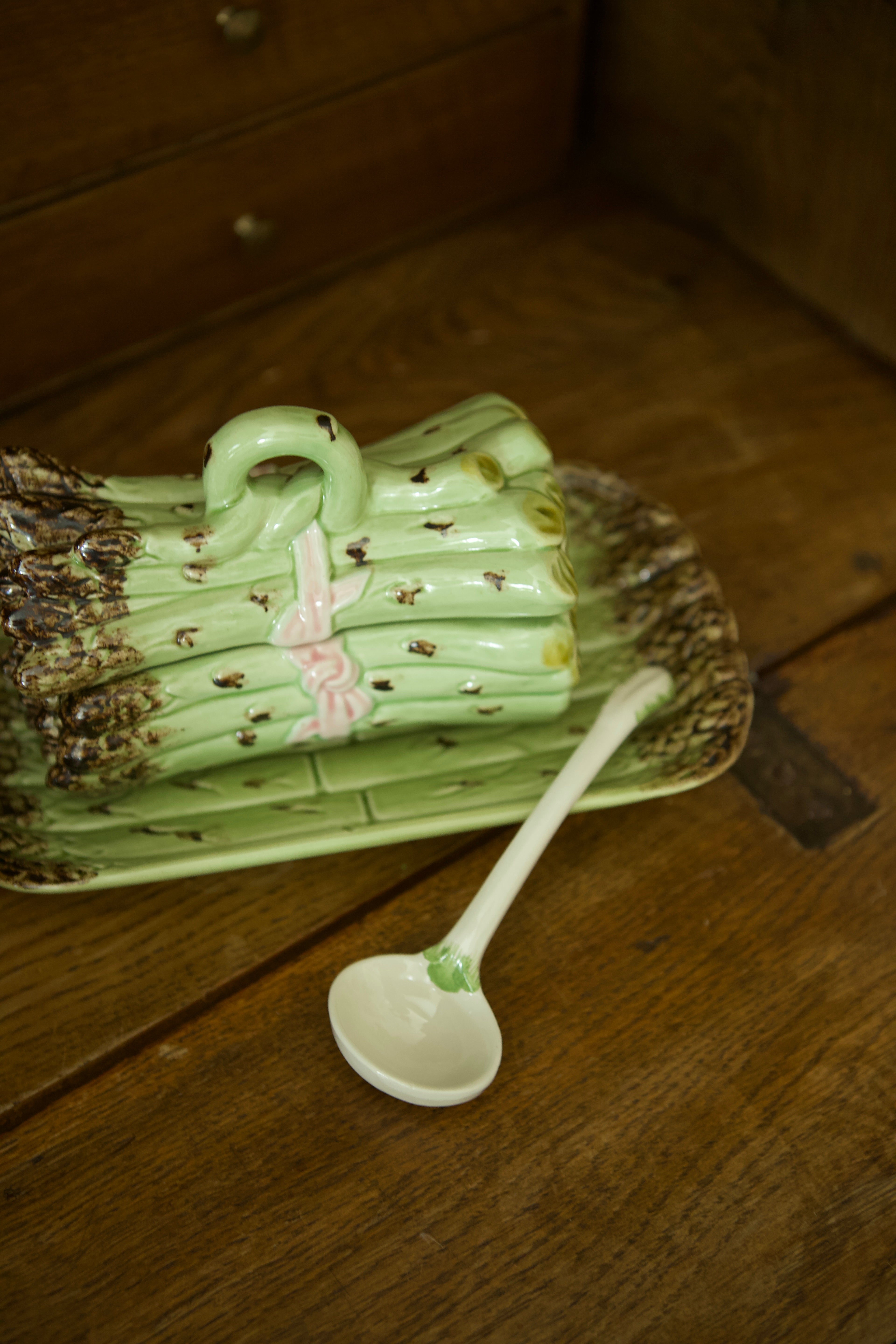 Majolica Asparagus Mini Tureen