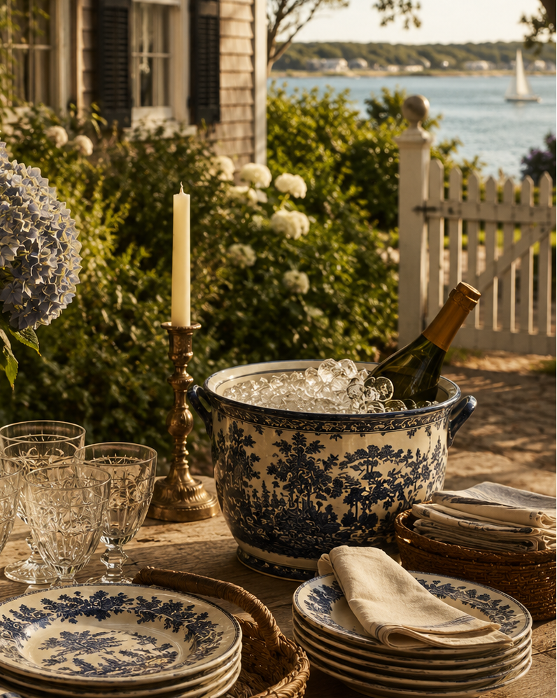 Antique Blue and White Ceramic Bowl