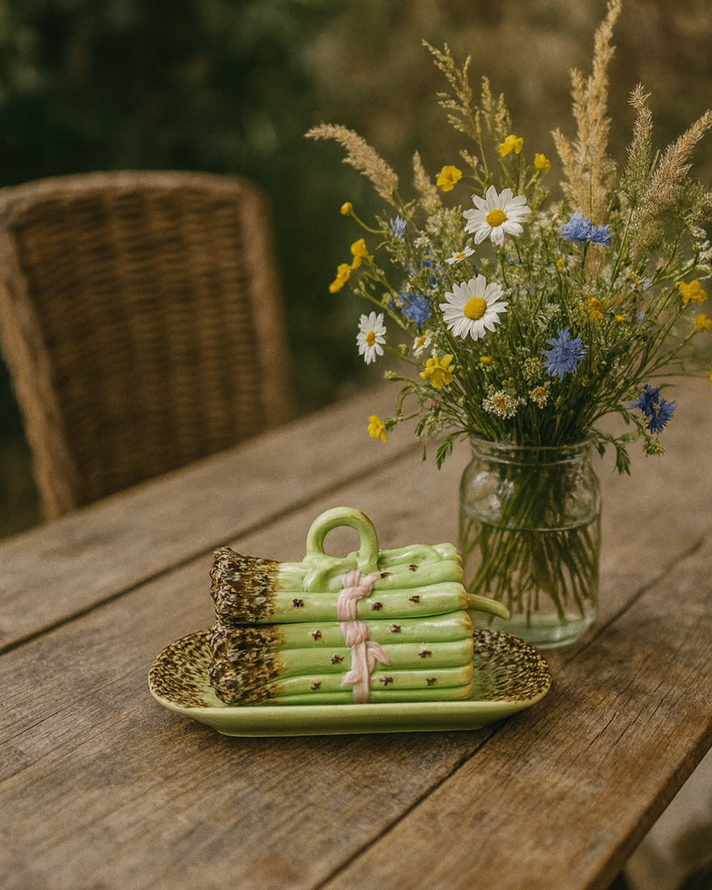Majolica Asparagus Mini Tureen