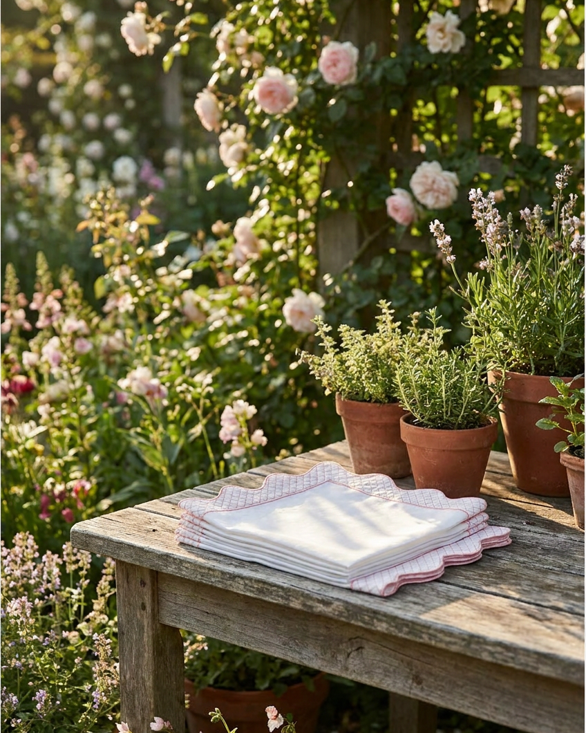 Cantitoe Crisscross Embroidered Napkins (Set of 4)