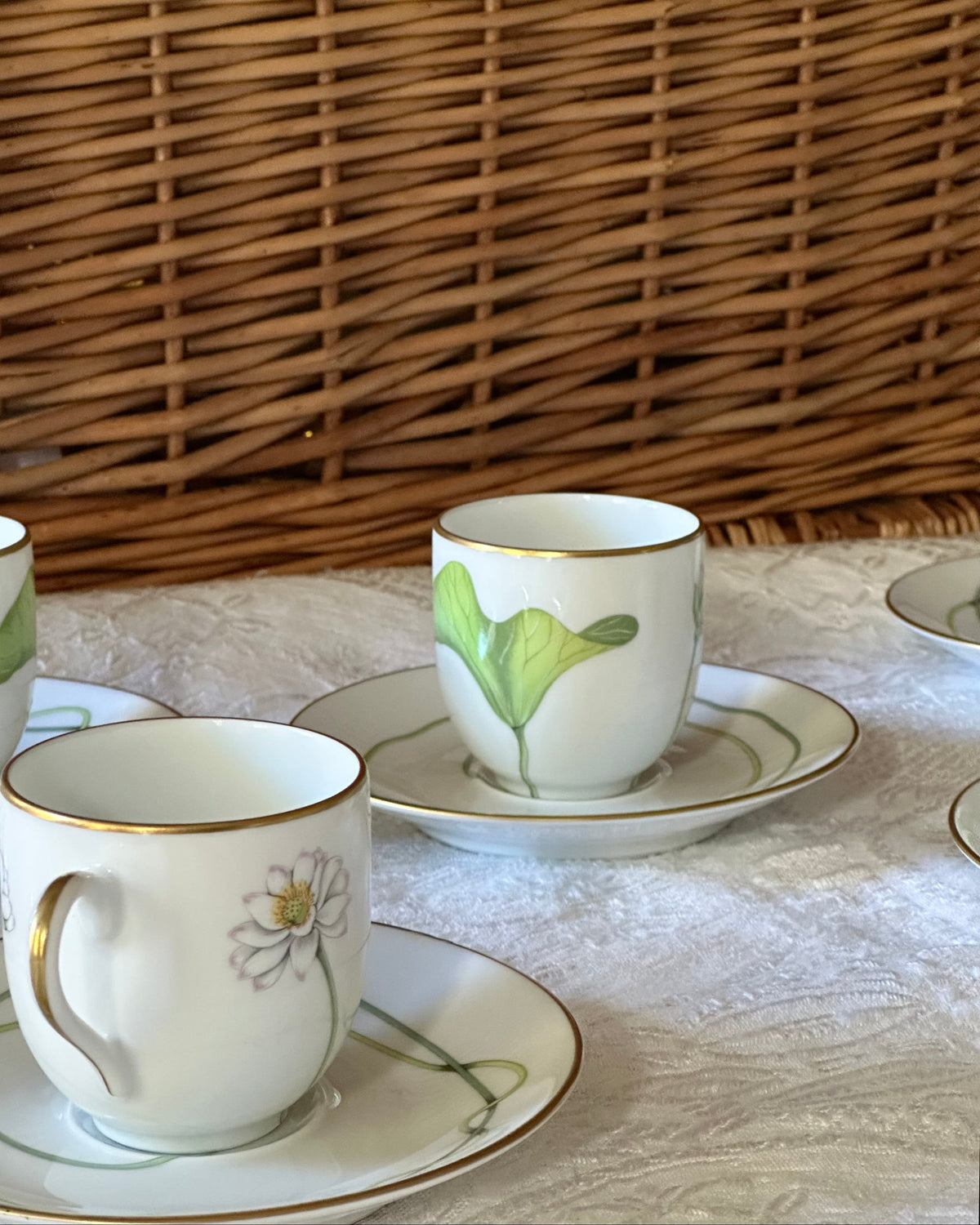 Set De 2 Tasses à Café Hermès Africa Morning Cup - Porcelaine Verte - Neuf Sans Boîte