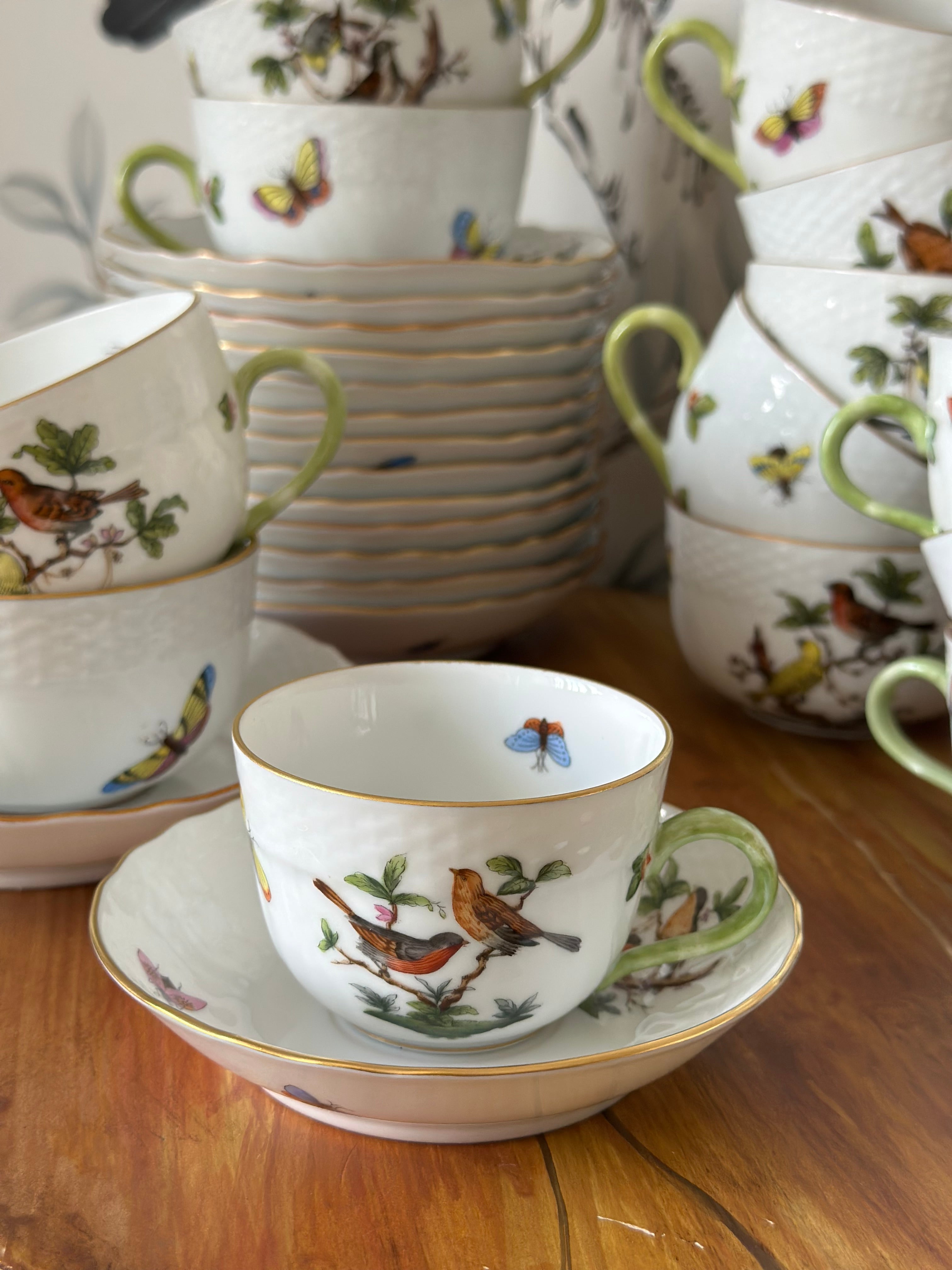 Herend Rothschild Demitasse Cup and Saucer