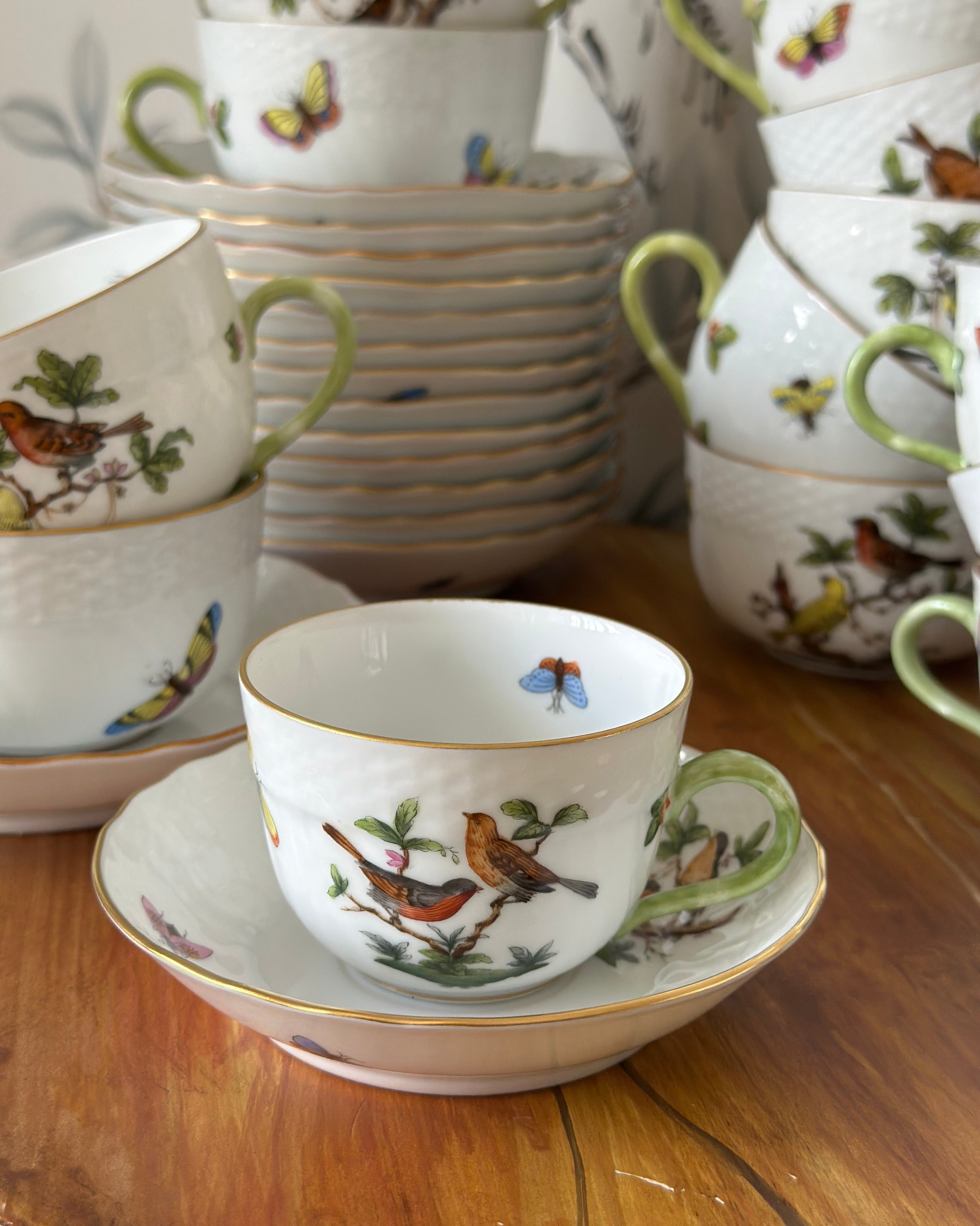Herend Rothschild Demitasse Cup and Saucer