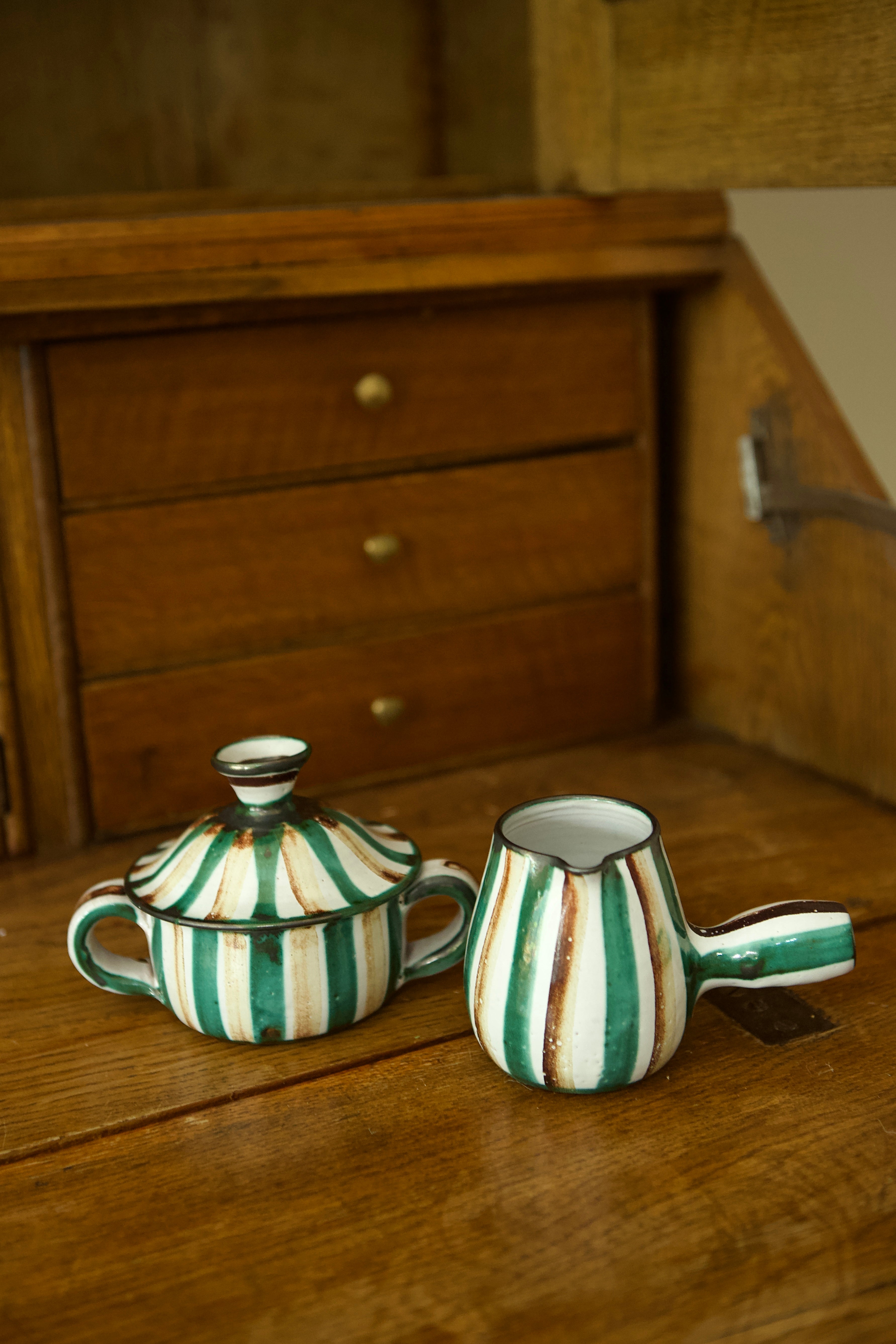 Mid-Century Robert Picault Bowl and Jug Set