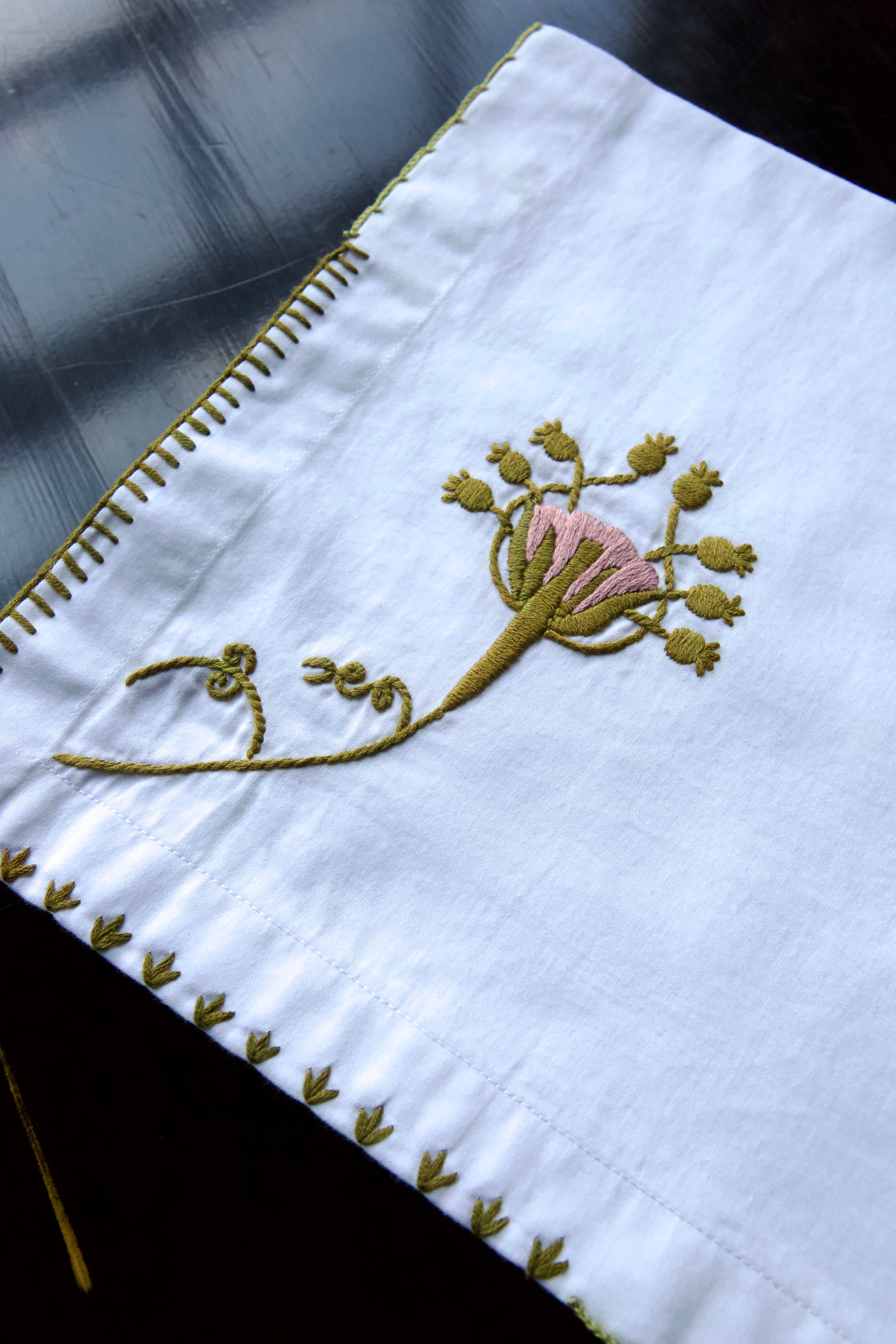 Hand Embroidered Floret Napkin