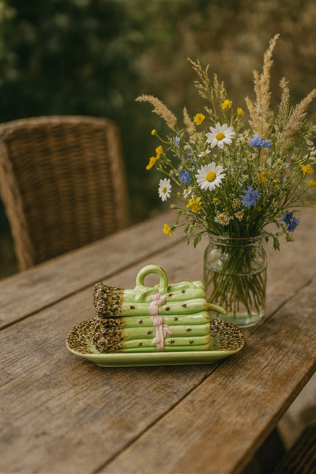 Majolica Asparagus Mini Tureen