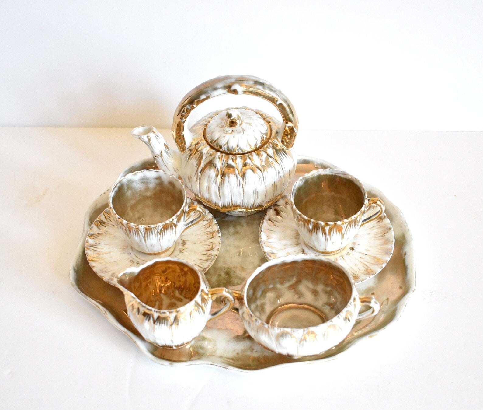 Antique Victorian Porcelain Demitasse Small Tea Service