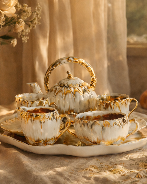 Antique Victorian Porcelain Demitasse Small Tea Service