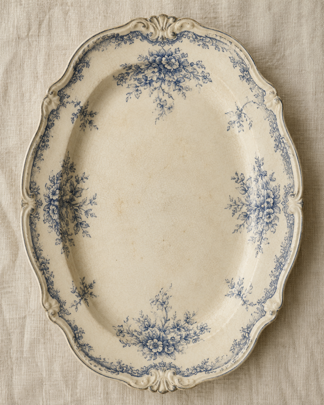 Vintage Blue and White Serving Platter