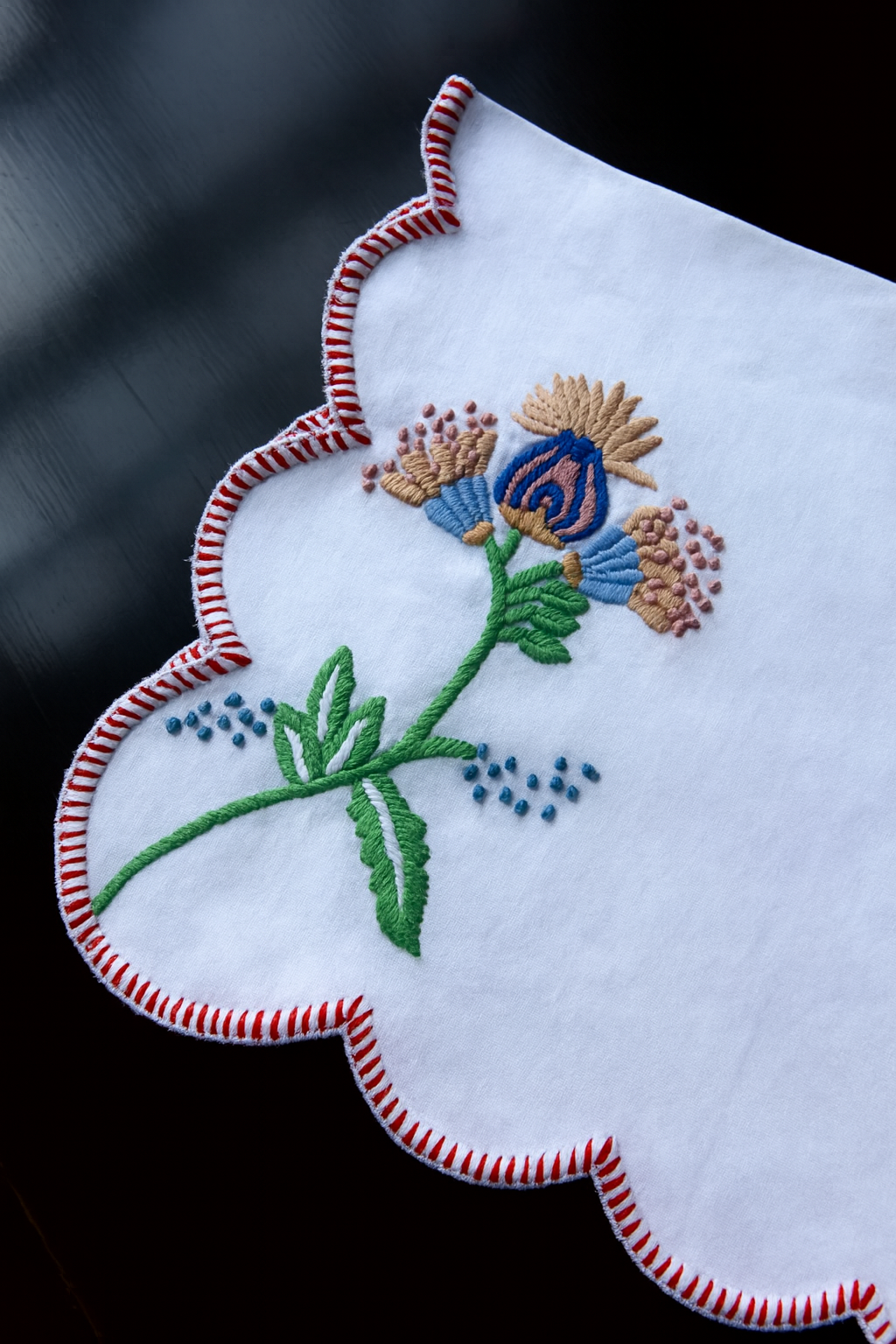 Hand Embroidered Fiora Napkin