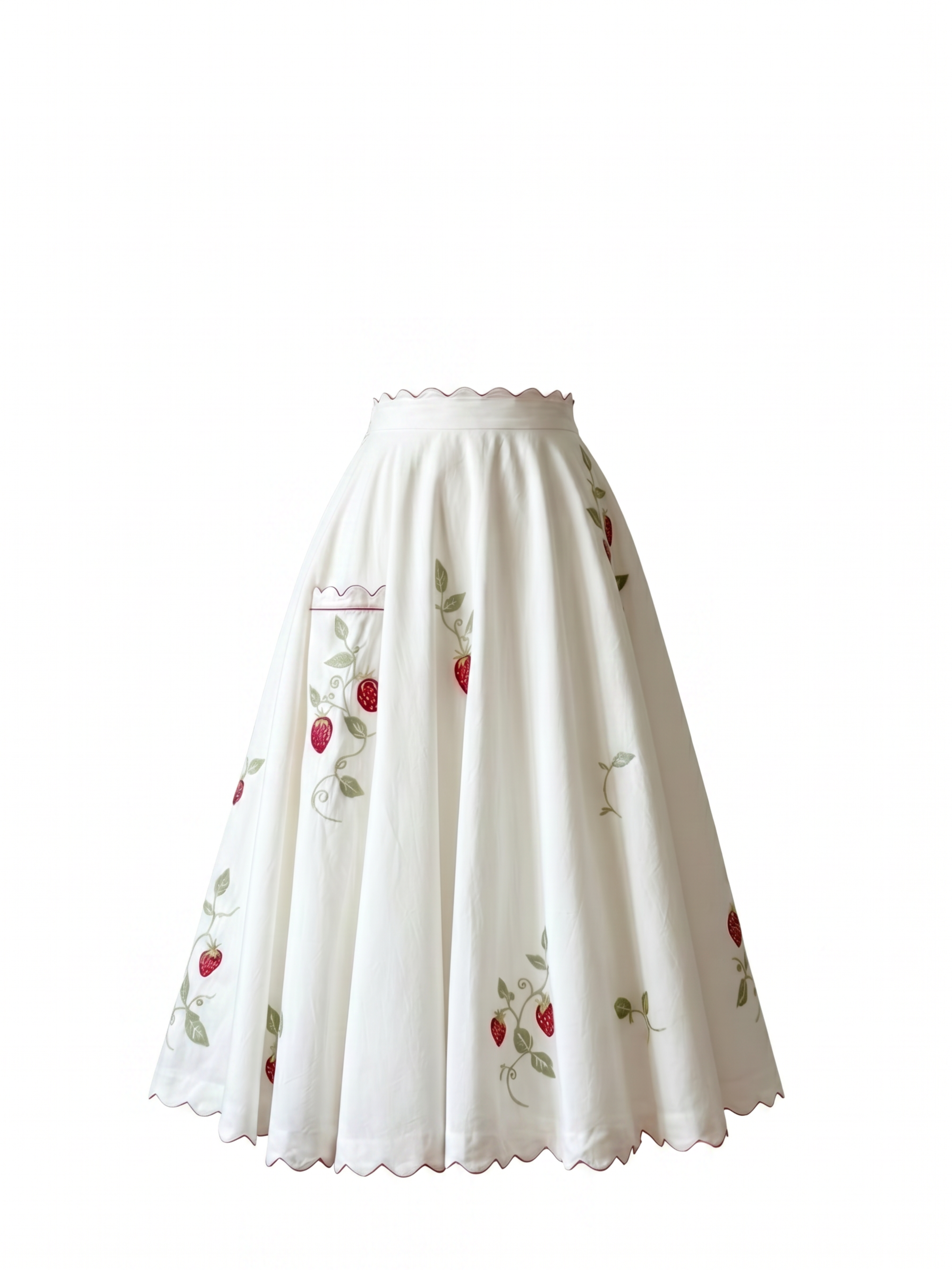 Tumbling Strawberry Appliqué Skirt