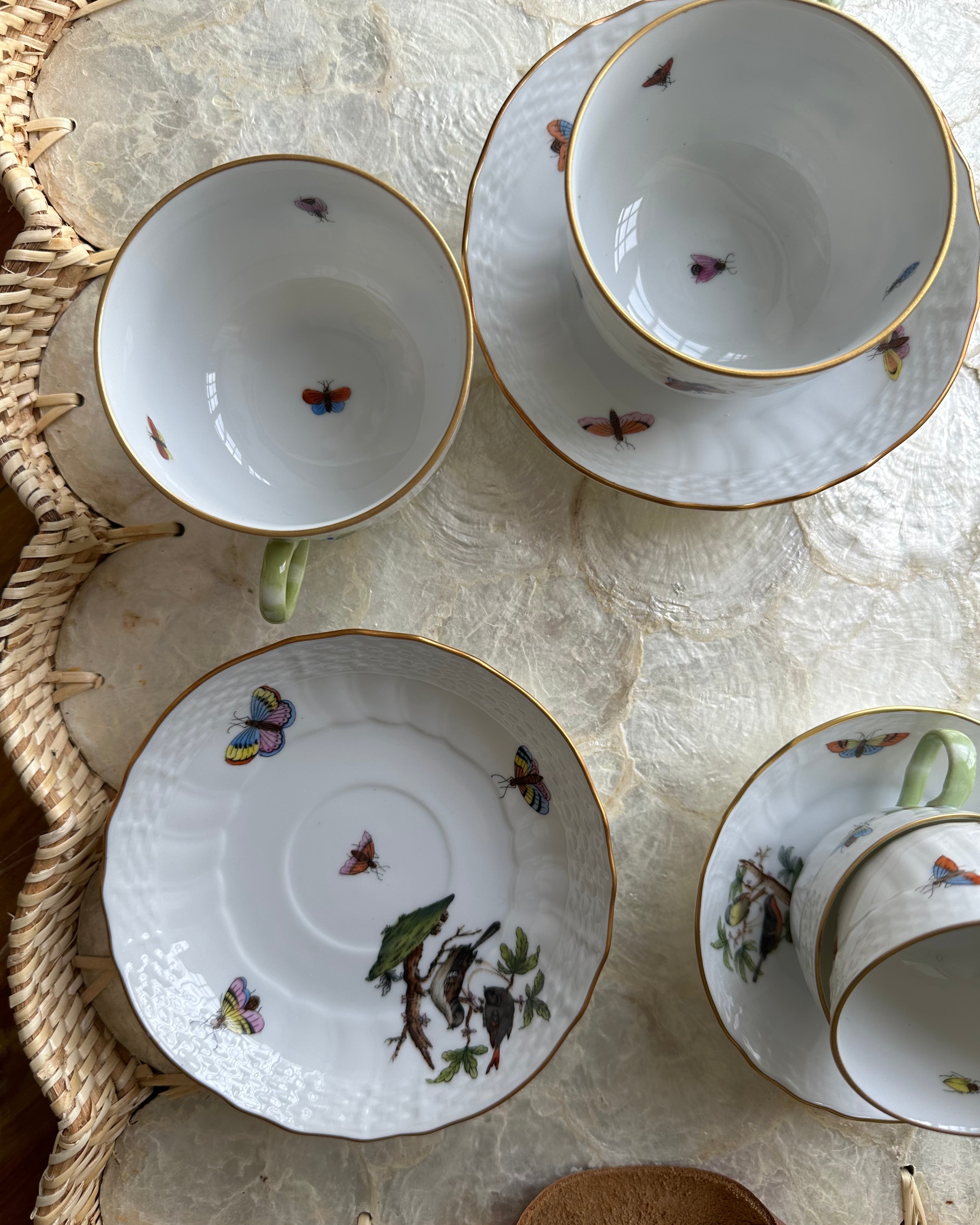 Herend Rothschild Bird Tea or Coffee Cup and Saucer