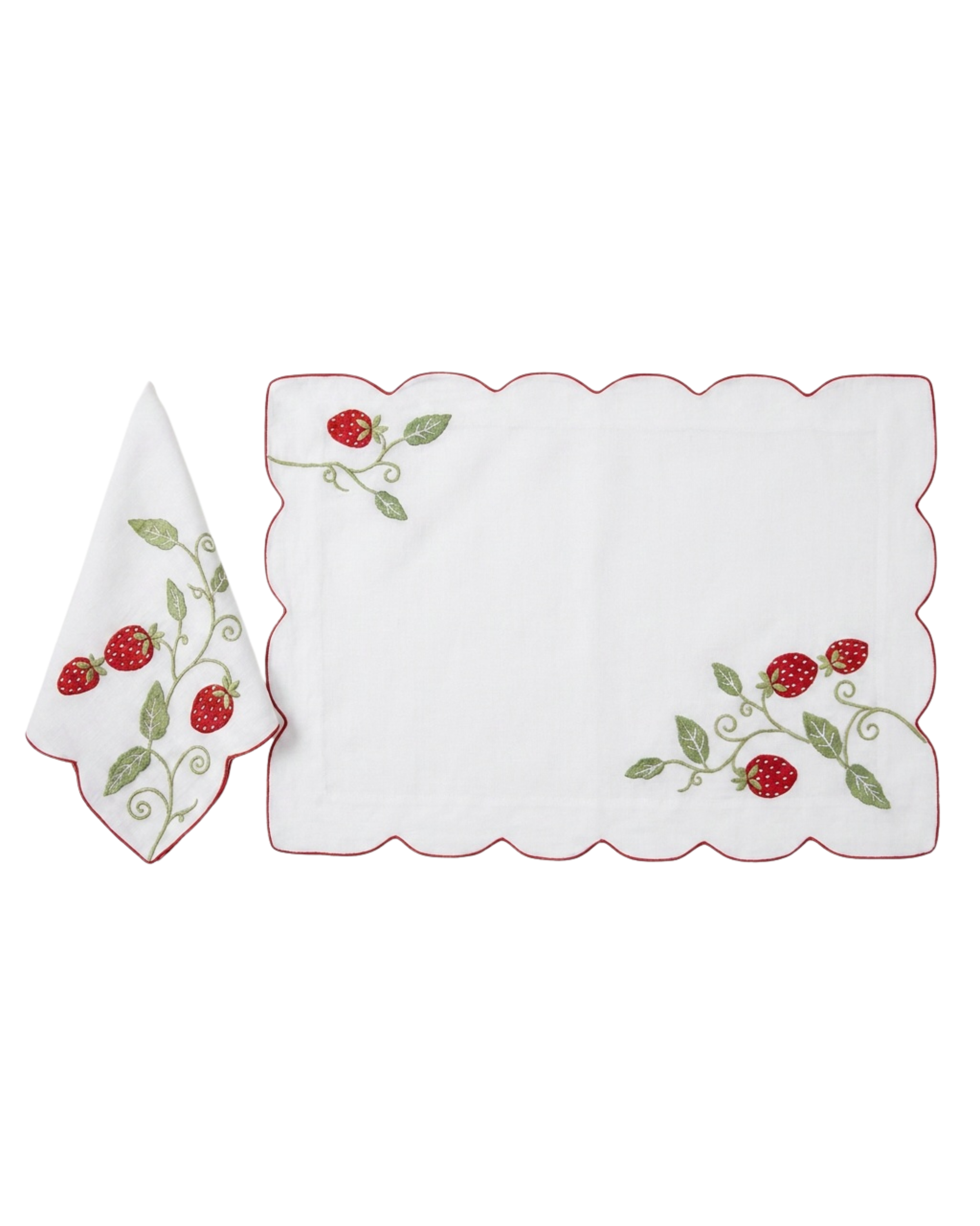 Tumbling Strawberry Linen Placemat (Set of 4)