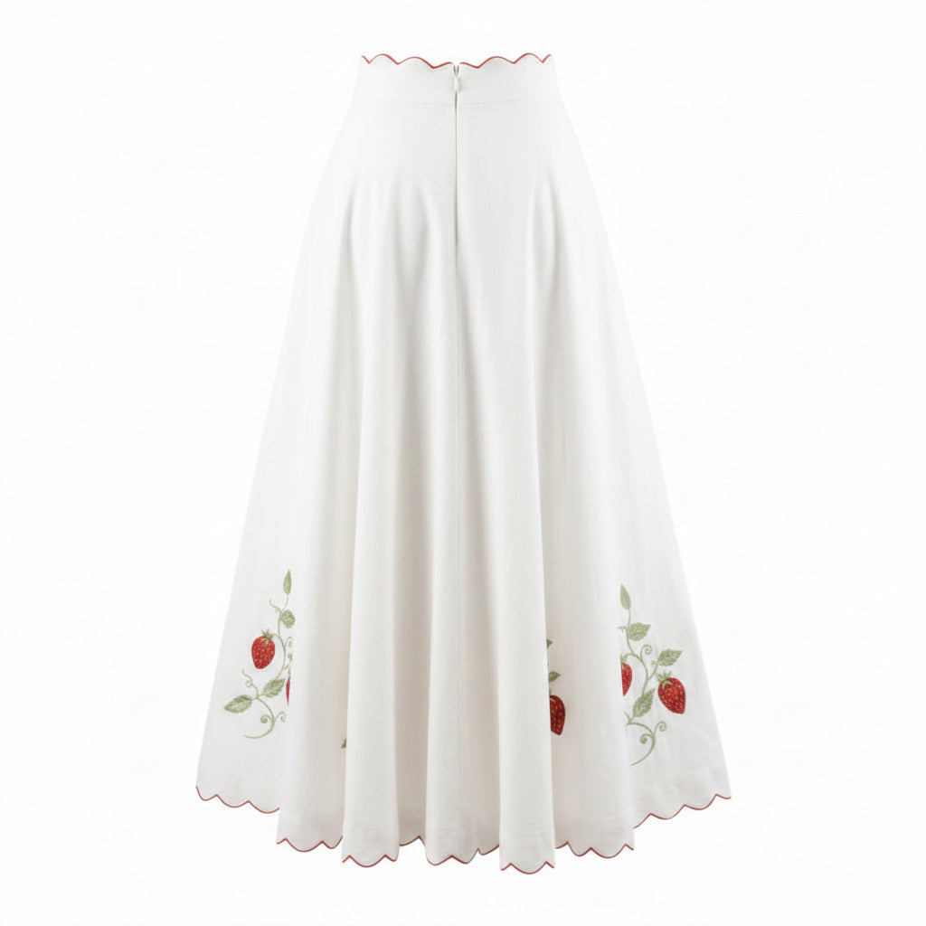 Tumbling Strawberry Appliqué Skirt